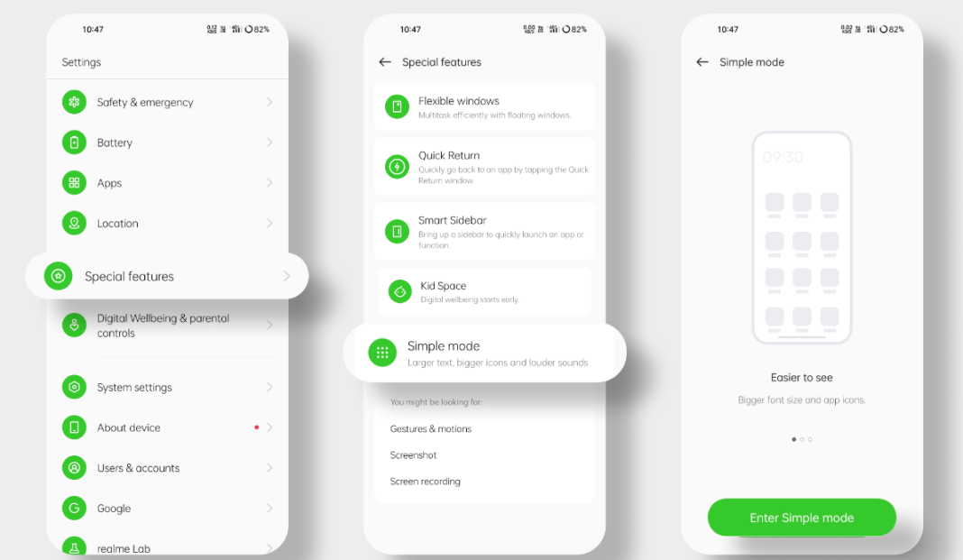 5 Tips Maksimalkan Fitur Simple Mode di realme UI