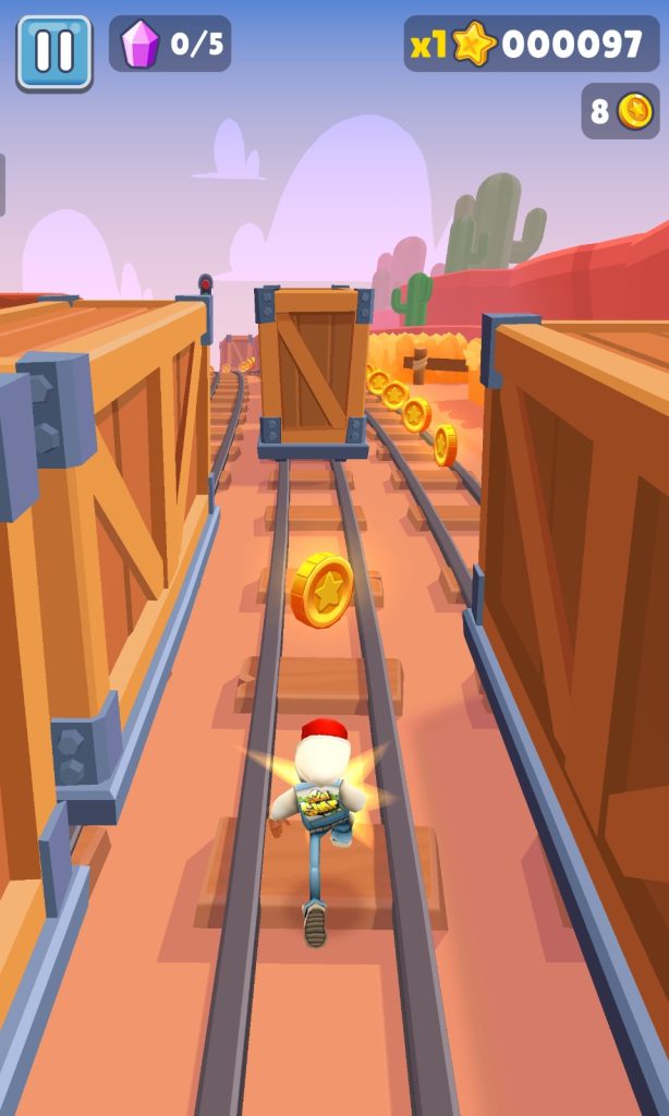 Bermain game Subway Surfer di HONOR Pad X9a