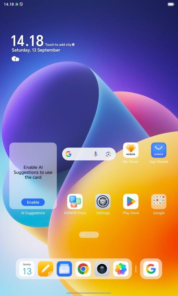 Tampilan Home Screen HONOR Pad X9a