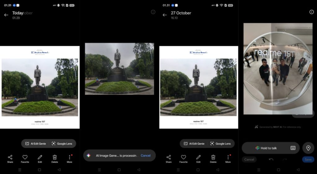 AI Edit Genie realme 15T 5G