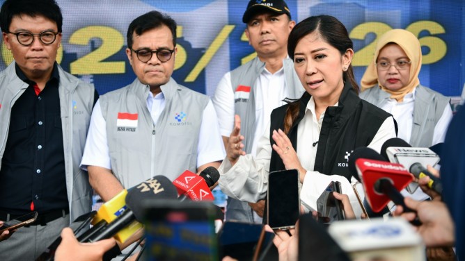 Menteri Komunikasi dan Digital (Menkomdigi),Meutya Hafid dalam peluncuran Mudikpedia Nataru