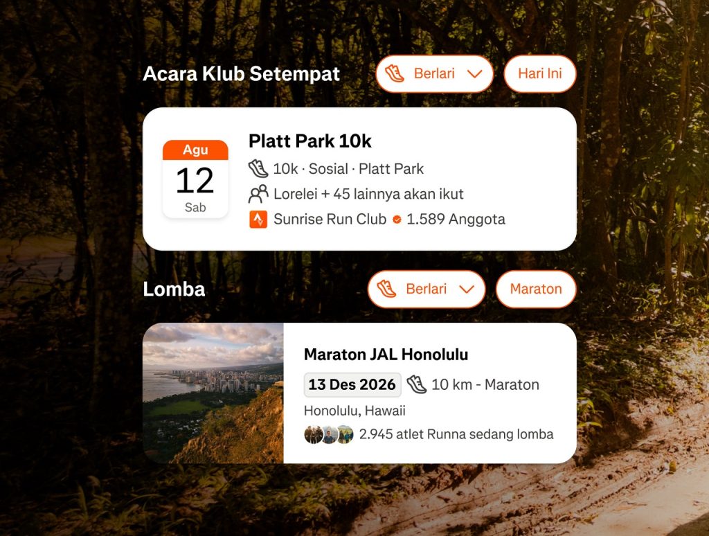 Fitur Pencarian Race Strava